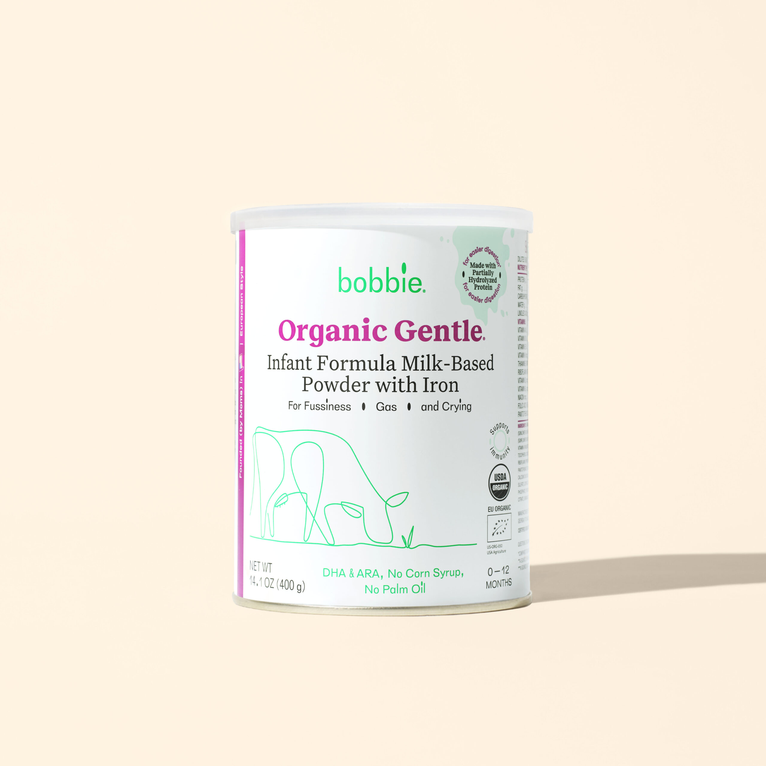 Organic Gentle Infant Formula Milk-Based Powder with Iron (L75)