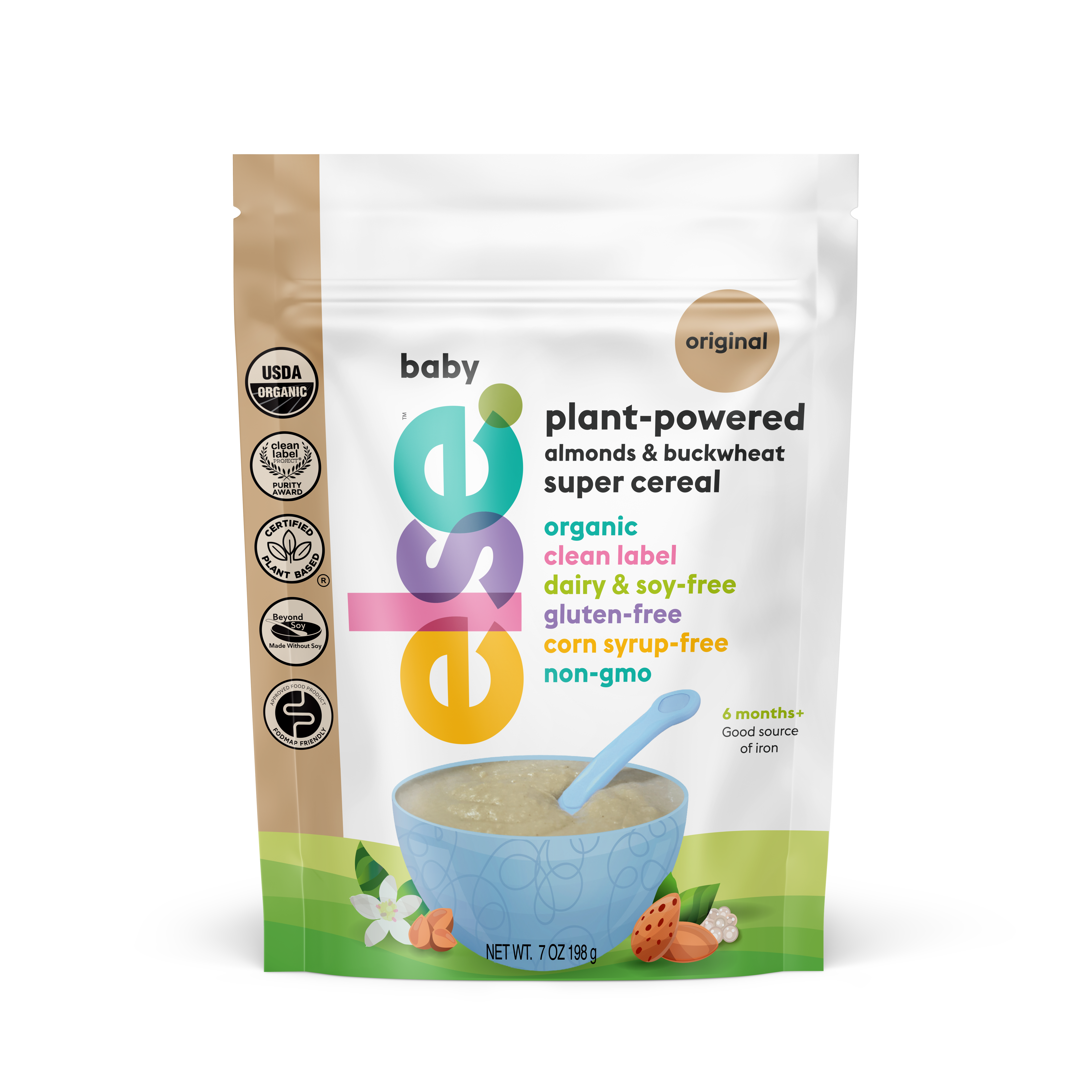 EFG05020 Else Baby plant-powered almonds & buckwheat Super Cereal – Original – High Iron (198g)(USA)