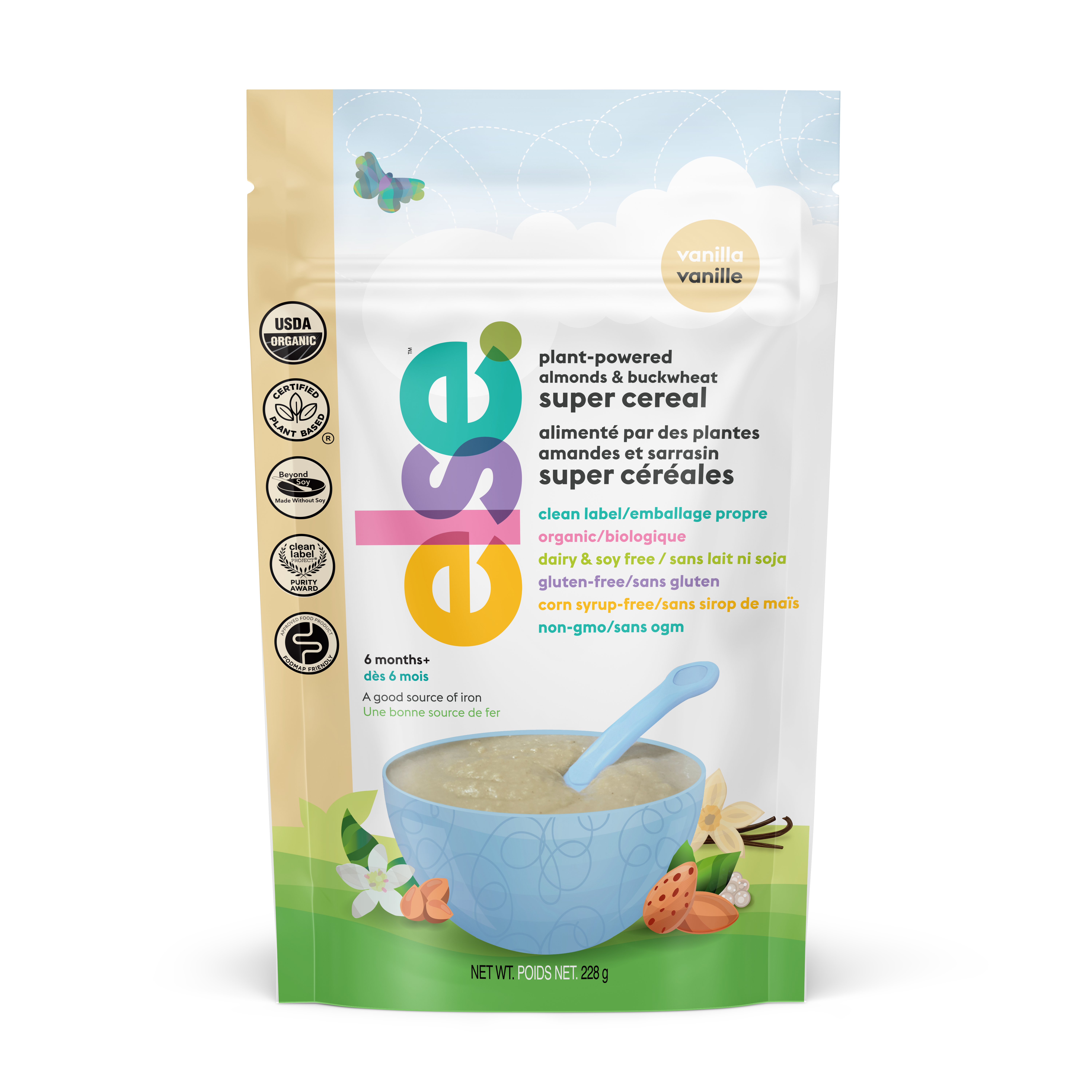 EFG05100 Else Baby plant-powered almonds & buckwheat Super Cereal – Vanilla – USA