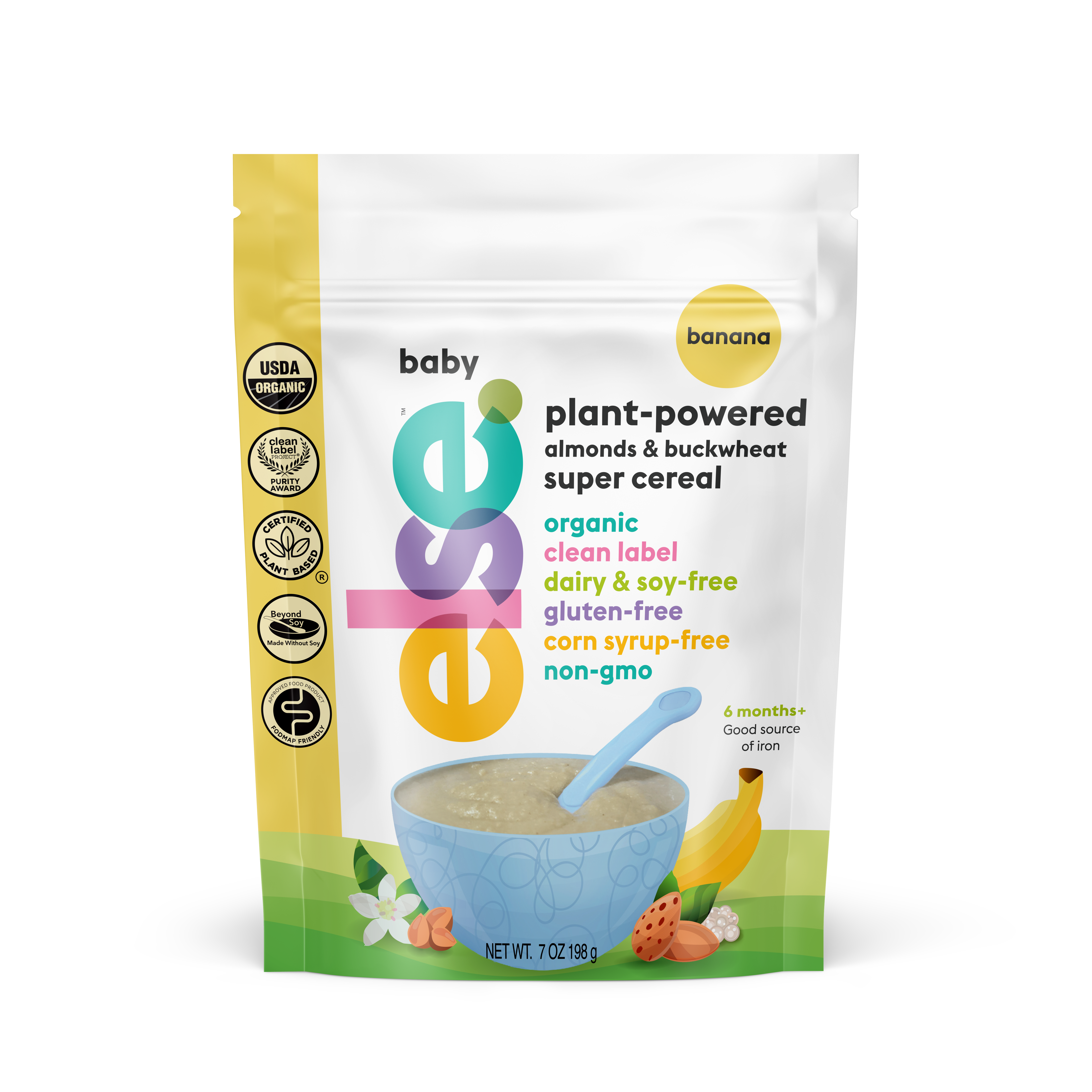 EFG15300 Else Baby plant-powered almonds & buckwheat Super Cereal – Banana >6 months (228 Stand-up pouch)