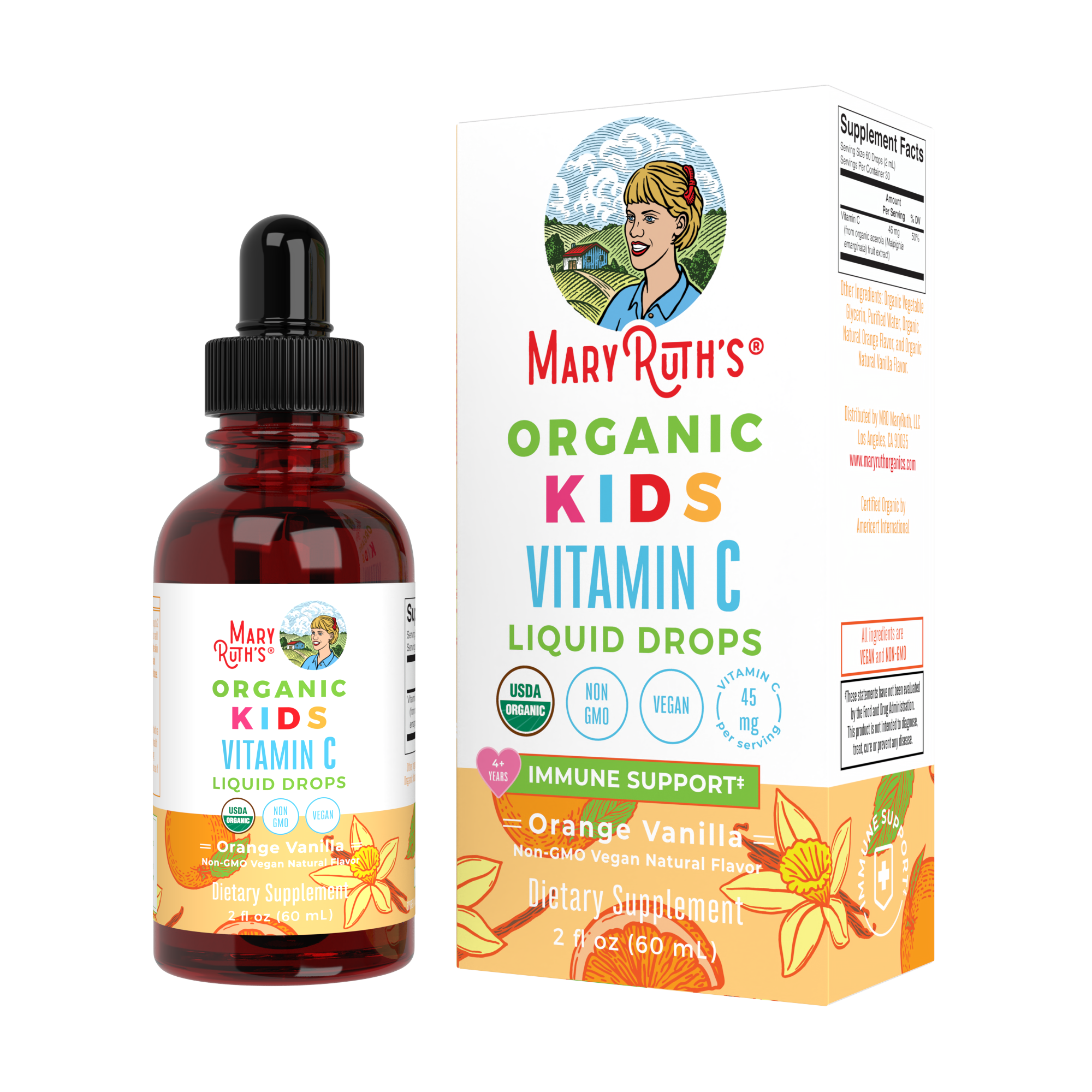 Organic Kids Vitamin C Liquid Drops – Orange Vanilla