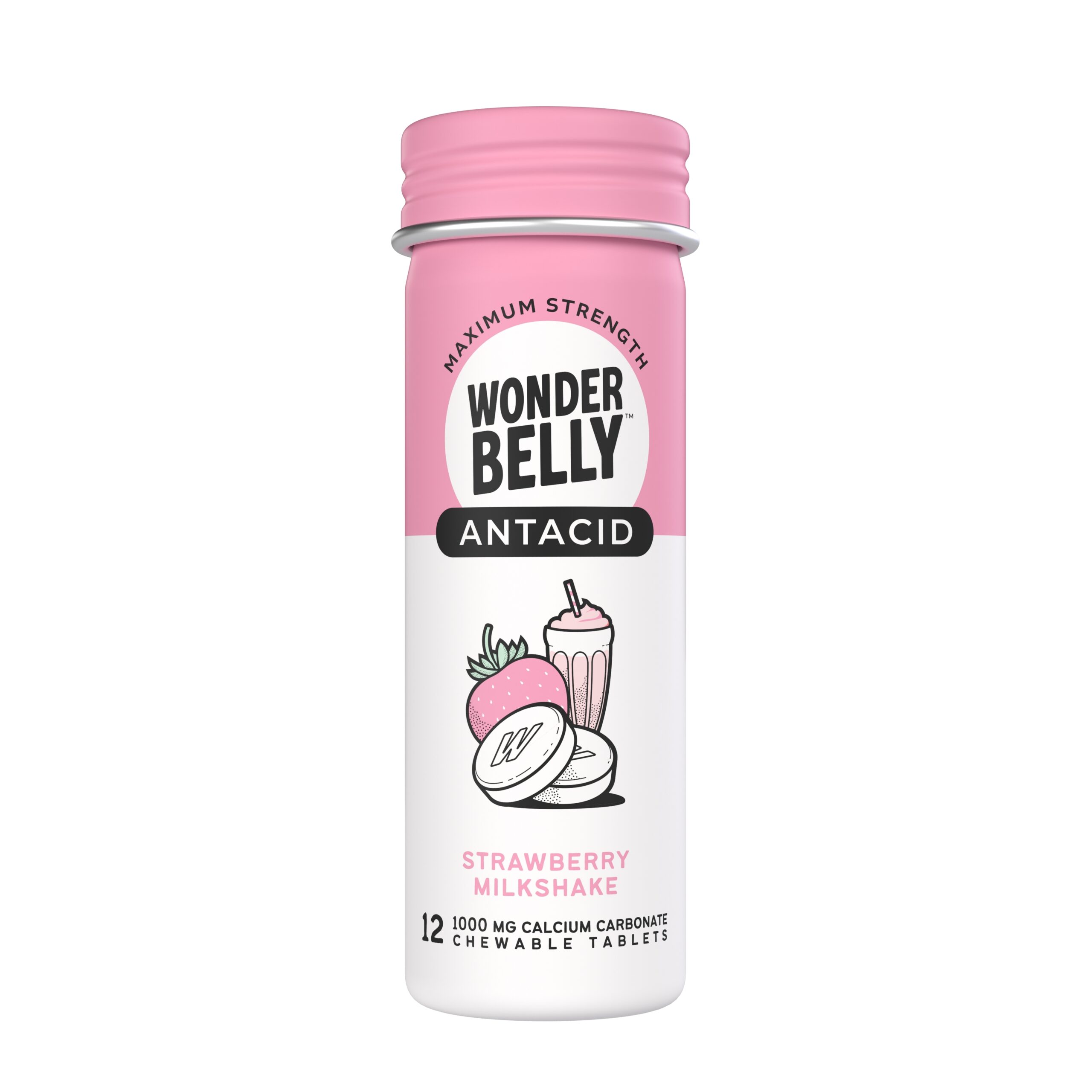 Wonderbelly Antacids 12ct: Strawberry Milkshake