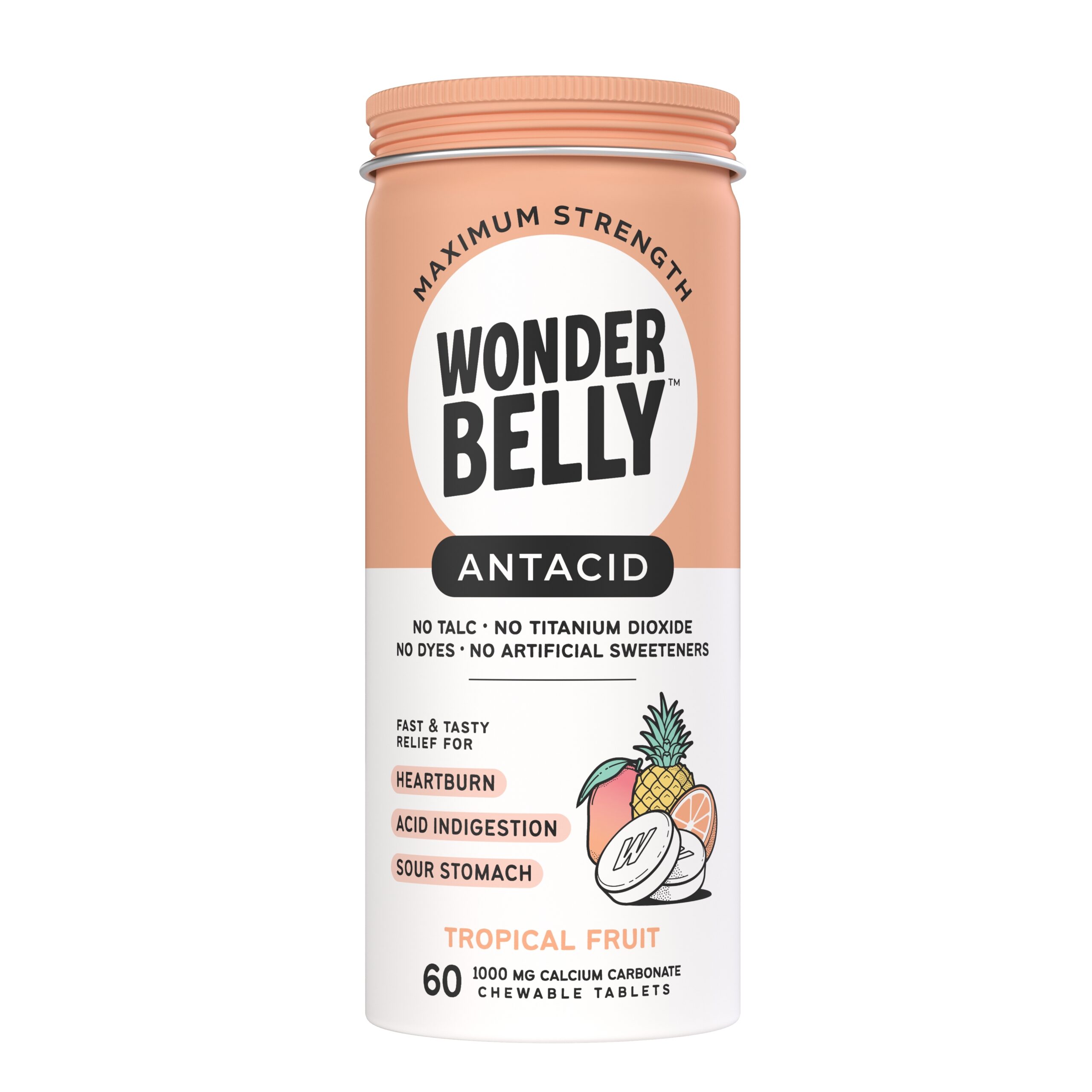 Wonderbelly Antacid 60 ct: Tropical Fruit