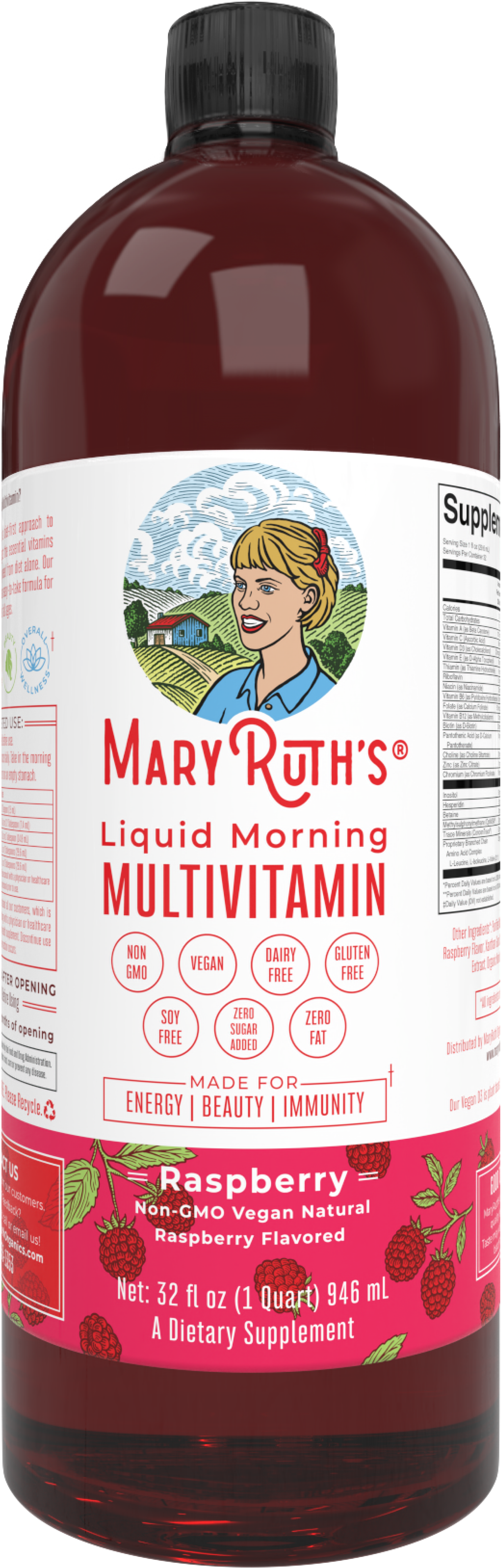 Liquid Morning Multivitamin – Raspberry, 32oz