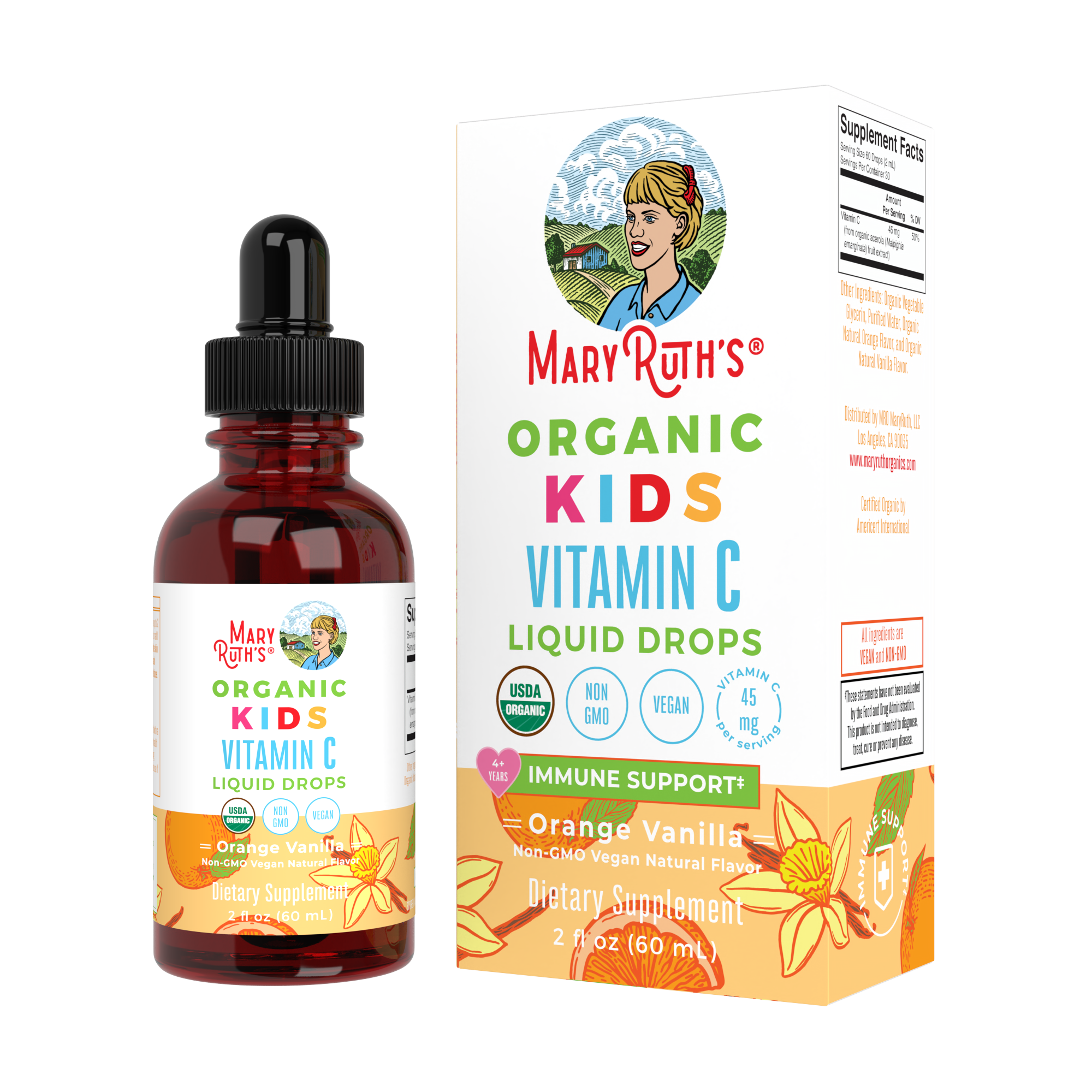 Organic Kids Vitamin C Liquid Drops – Orange Vanilla