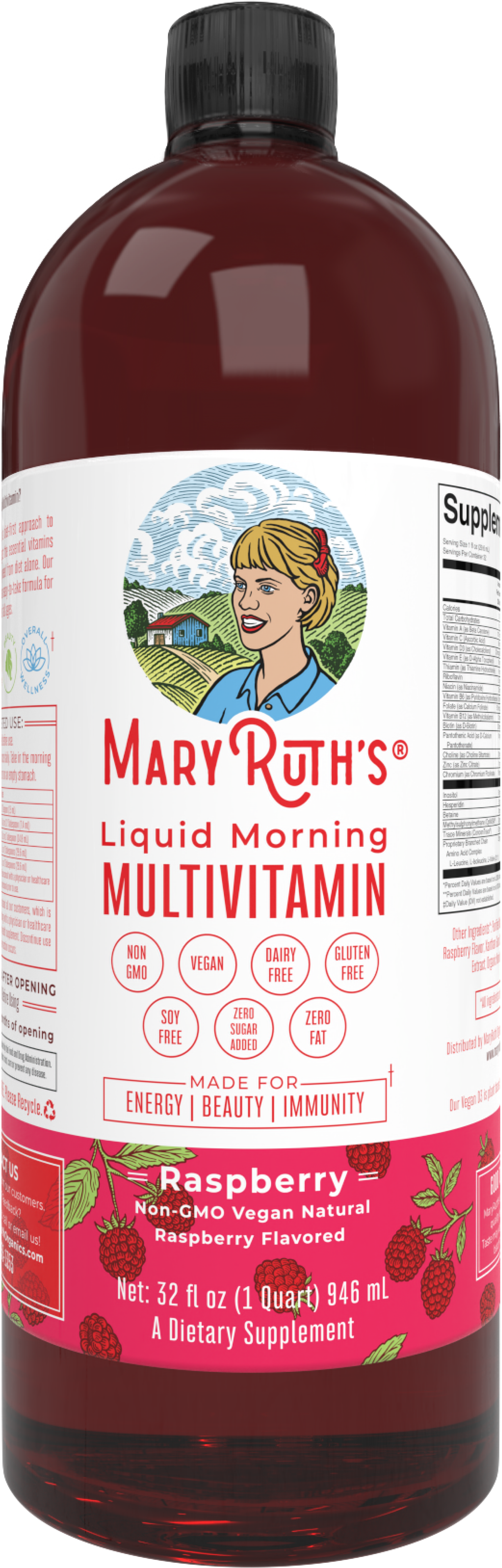 Liquid Morning Multivitamin – Raspberry, 32oz