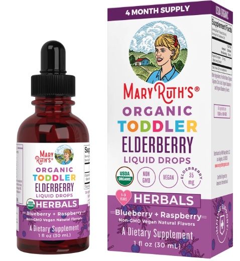 Organic Toddler Elderberry Liquid Drops – Blueberry + Raspberry