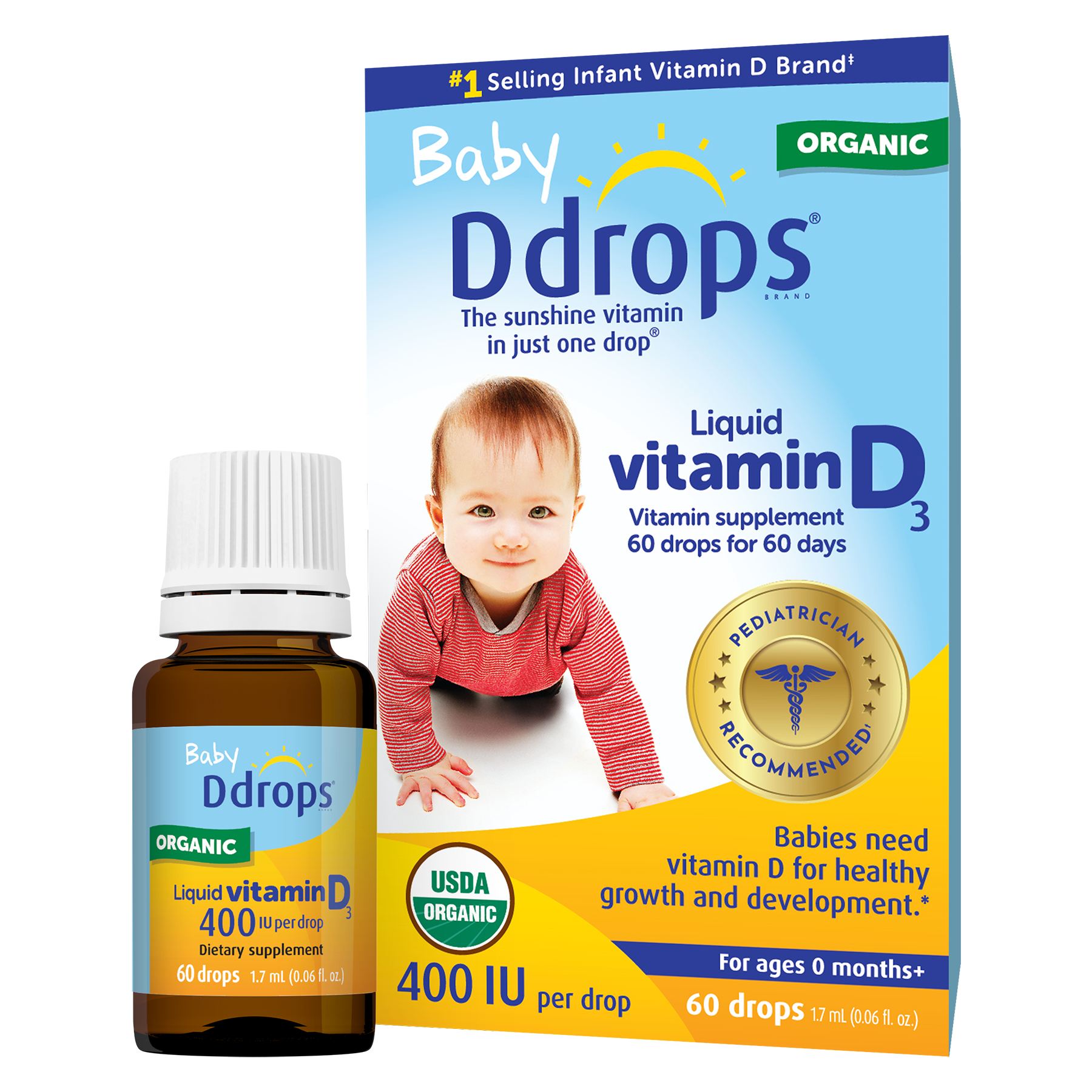 Baby Ddrops Organic 400 IU Vitamin D3 drops