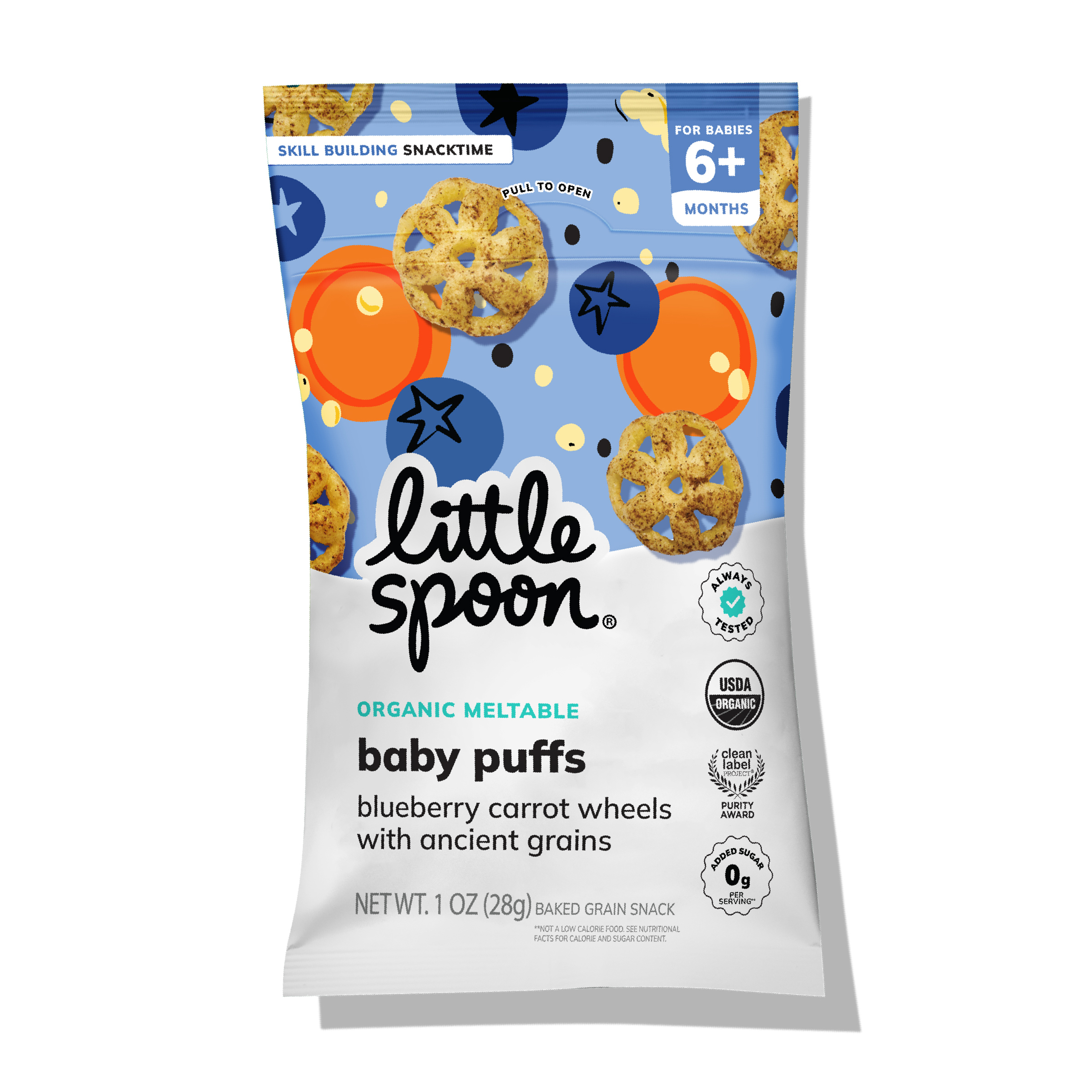 Organic Blueberry Carrot Wheels With Ancient Grain Baby Puffs