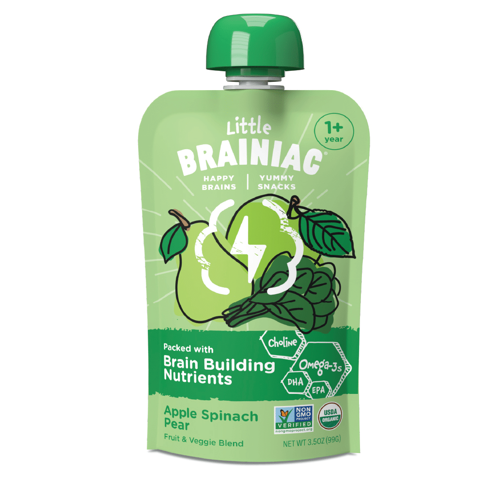 Little Brainiac Organics – Apple, Spinach, Pear Fruit & Veggie Blend