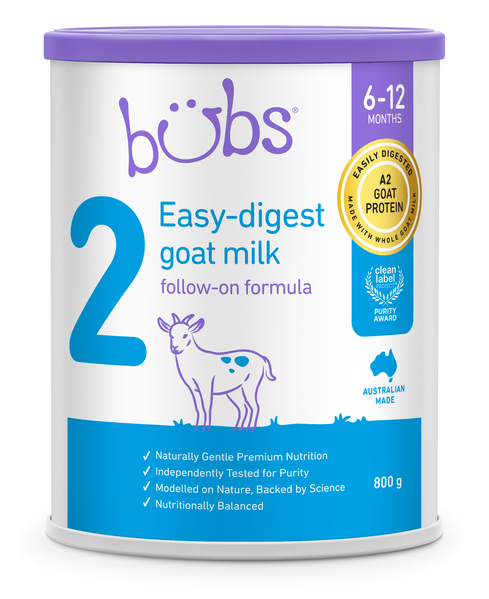 Bubs Easy-digest goat milk follow-on formula 2 800g