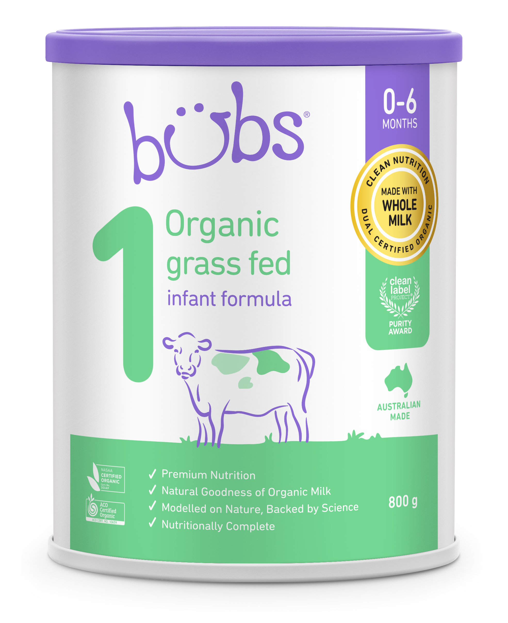 Bubs Organic grass fed infant formula 1 800g