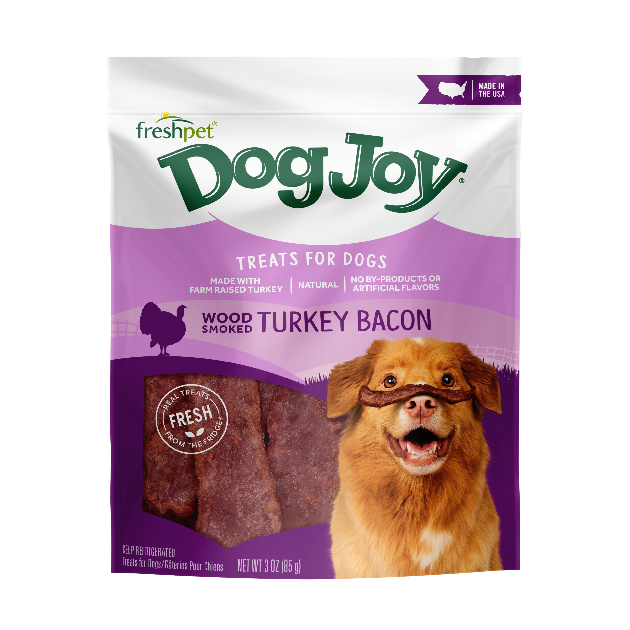 FRESHPET DOG JOY TREATS TURKEY BACON 3 OZ