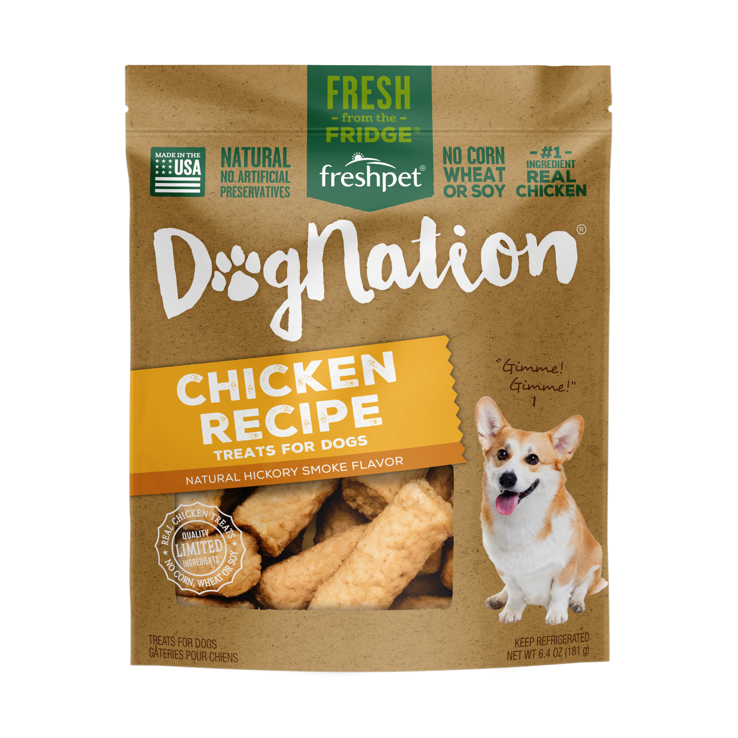 FRESHPET DOG NATION TREATS CHICKEN 6.4 OZ