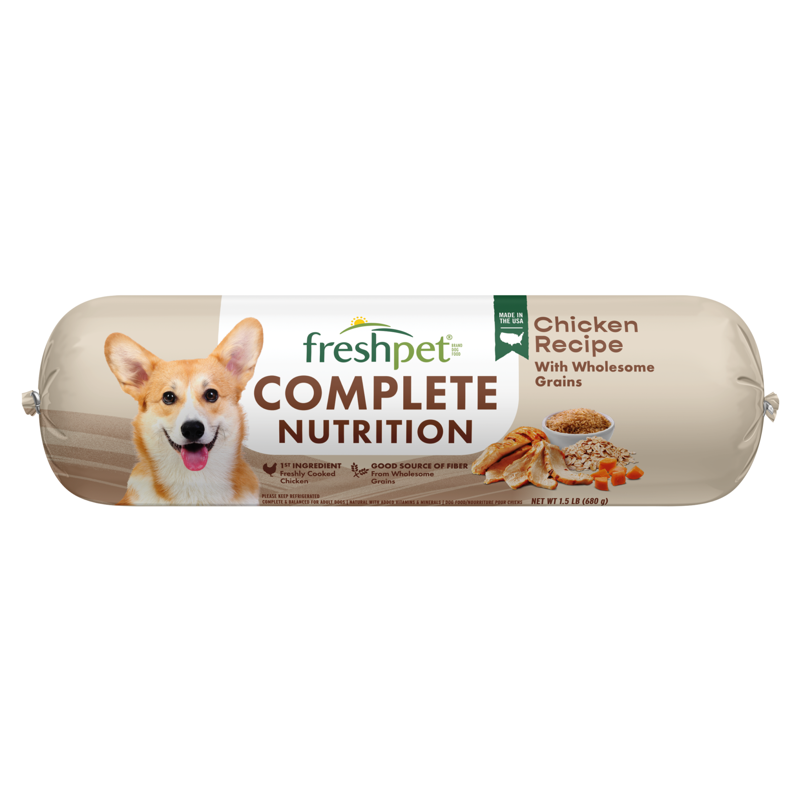 FRESHPET SELECT DOG ROLL COMPLETE NUTRITION CHICKEN RECIPE 1.5 LB