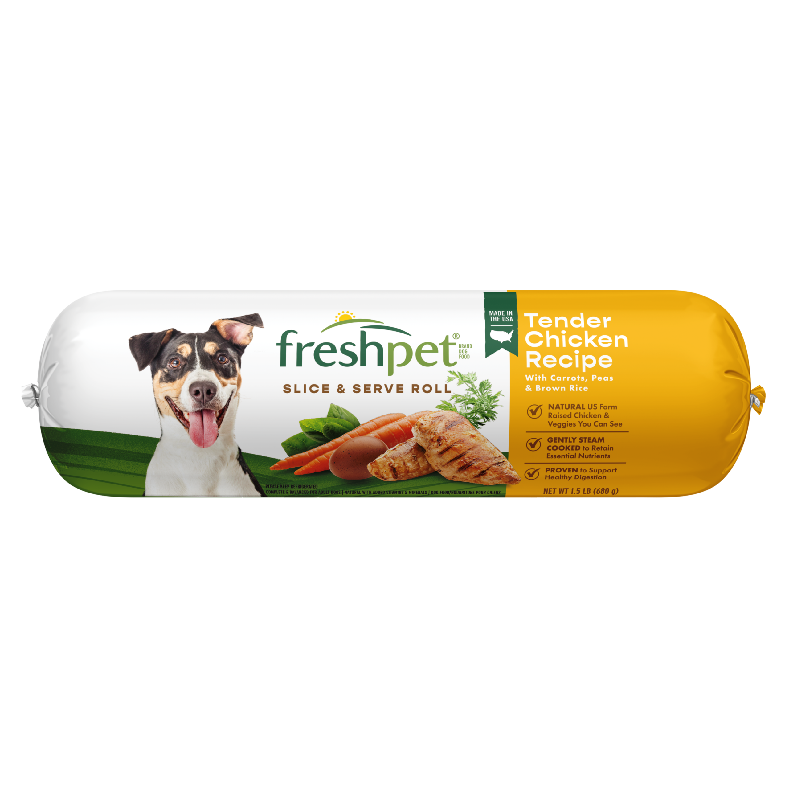 FRESHPET SELECT DOG ROLL CHICKEN RECIPE 1.5 LB