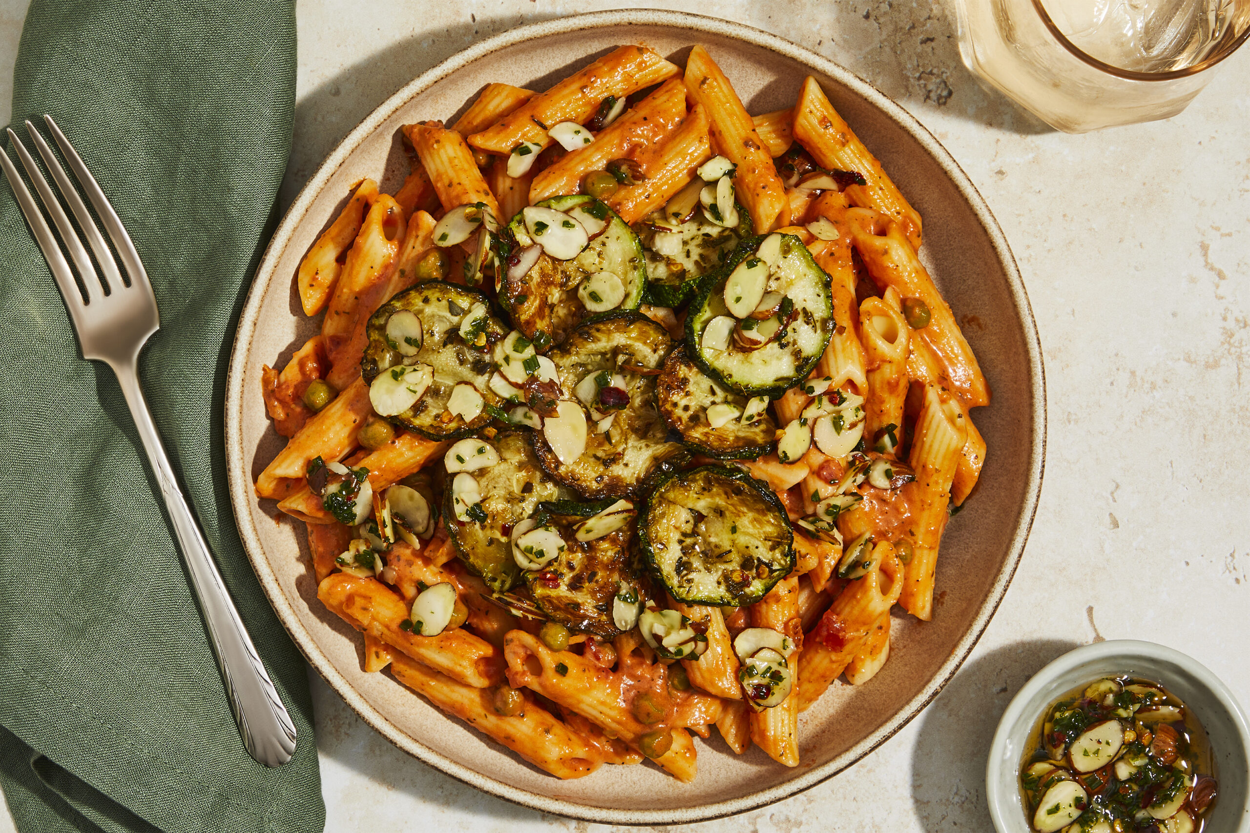 Creamy Tomato Penne with Parmesan Squash