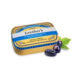Grether’ Blackcurrant pastilles for throat and voice tin