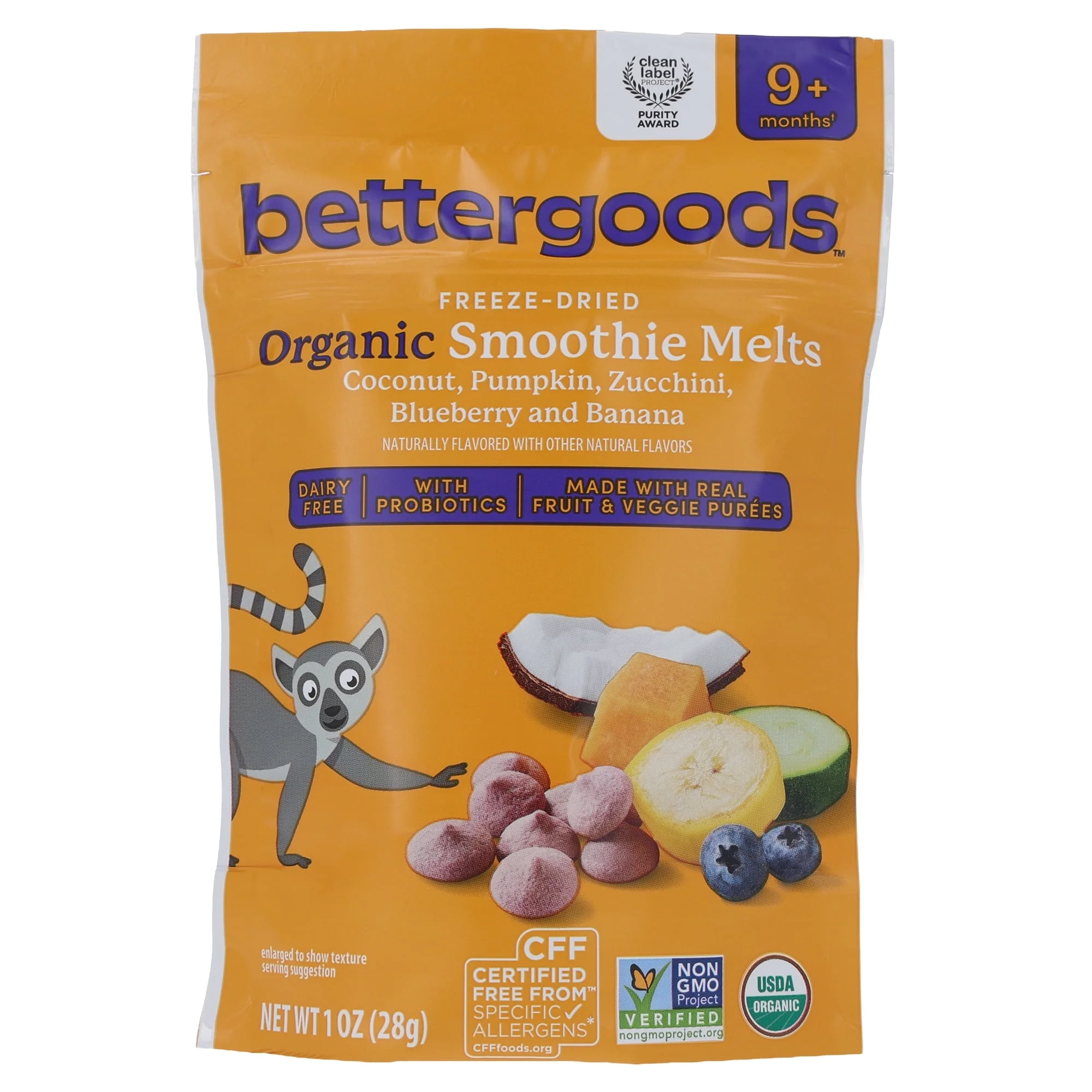Bettergoods Organic Smoothie Melts – Coconut Pumpkin Zucchini Blueberry Banana