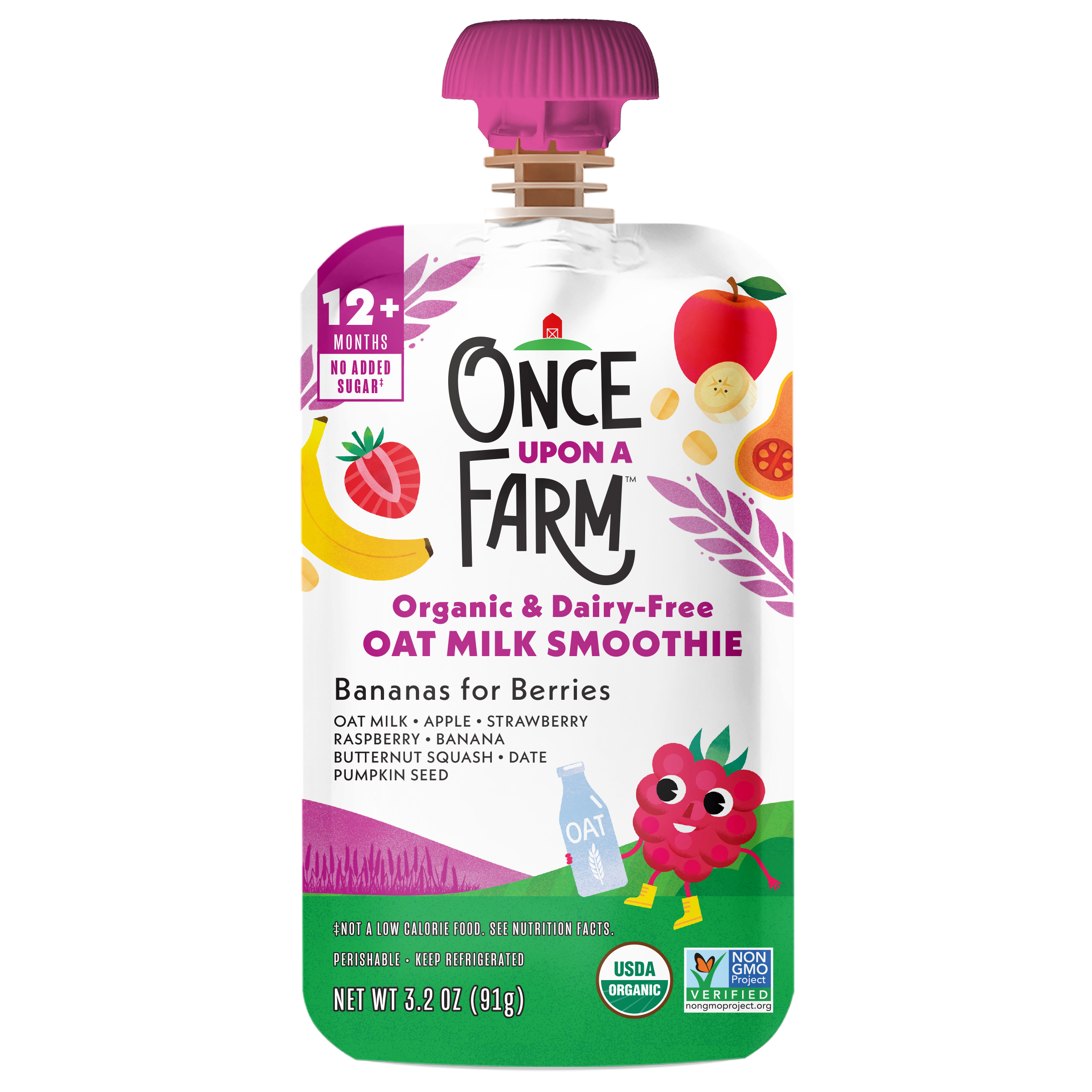 Organic Oat Milk Smoothies Bananas for Berries