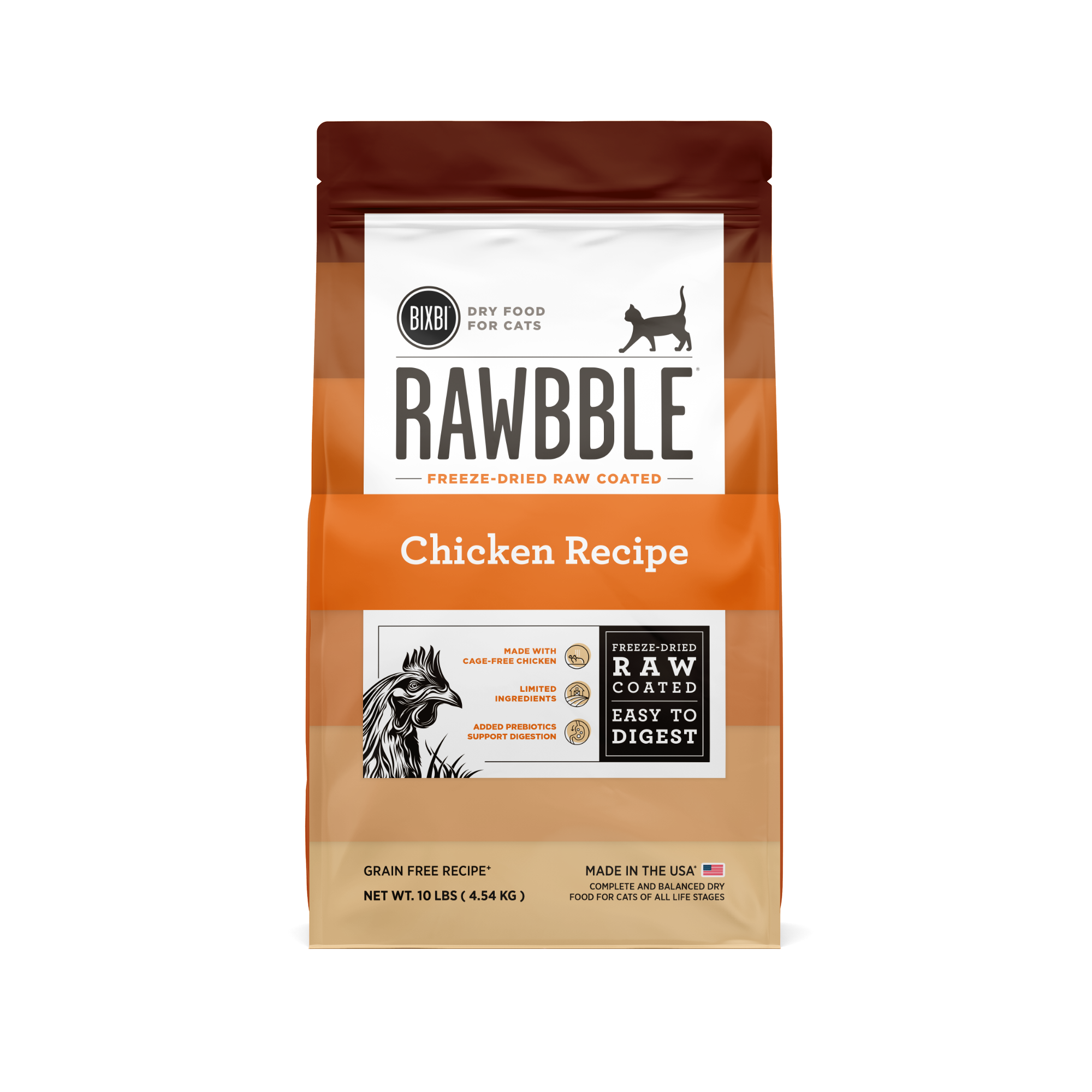 Rawbble® Dry Food for Cats – Chicken Recipe, 10 lb