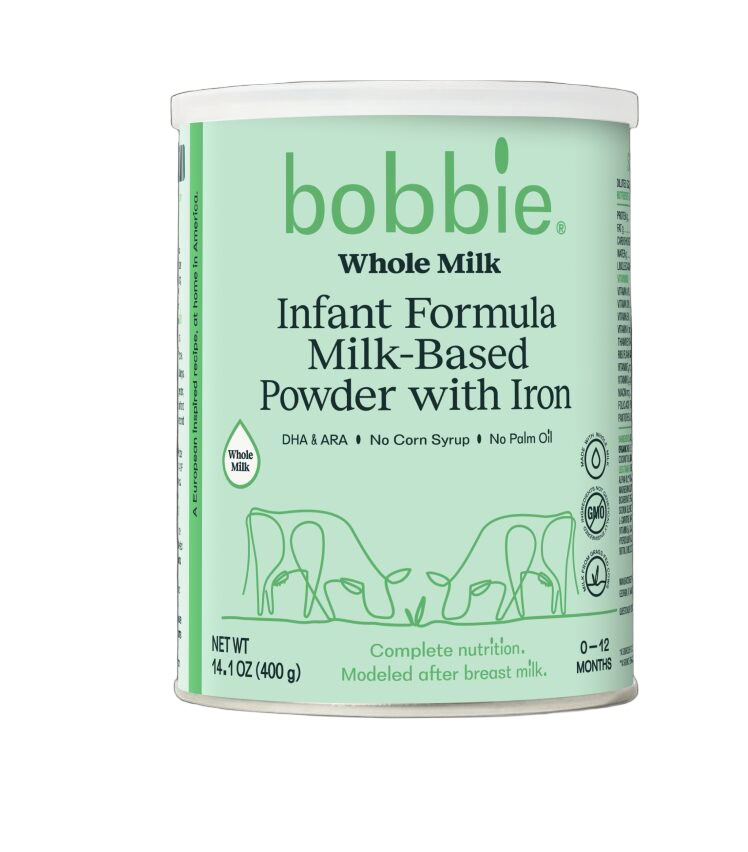 Bobbie Grass Fed Whole Milk Infant Formula Milk Based Powder with Iron