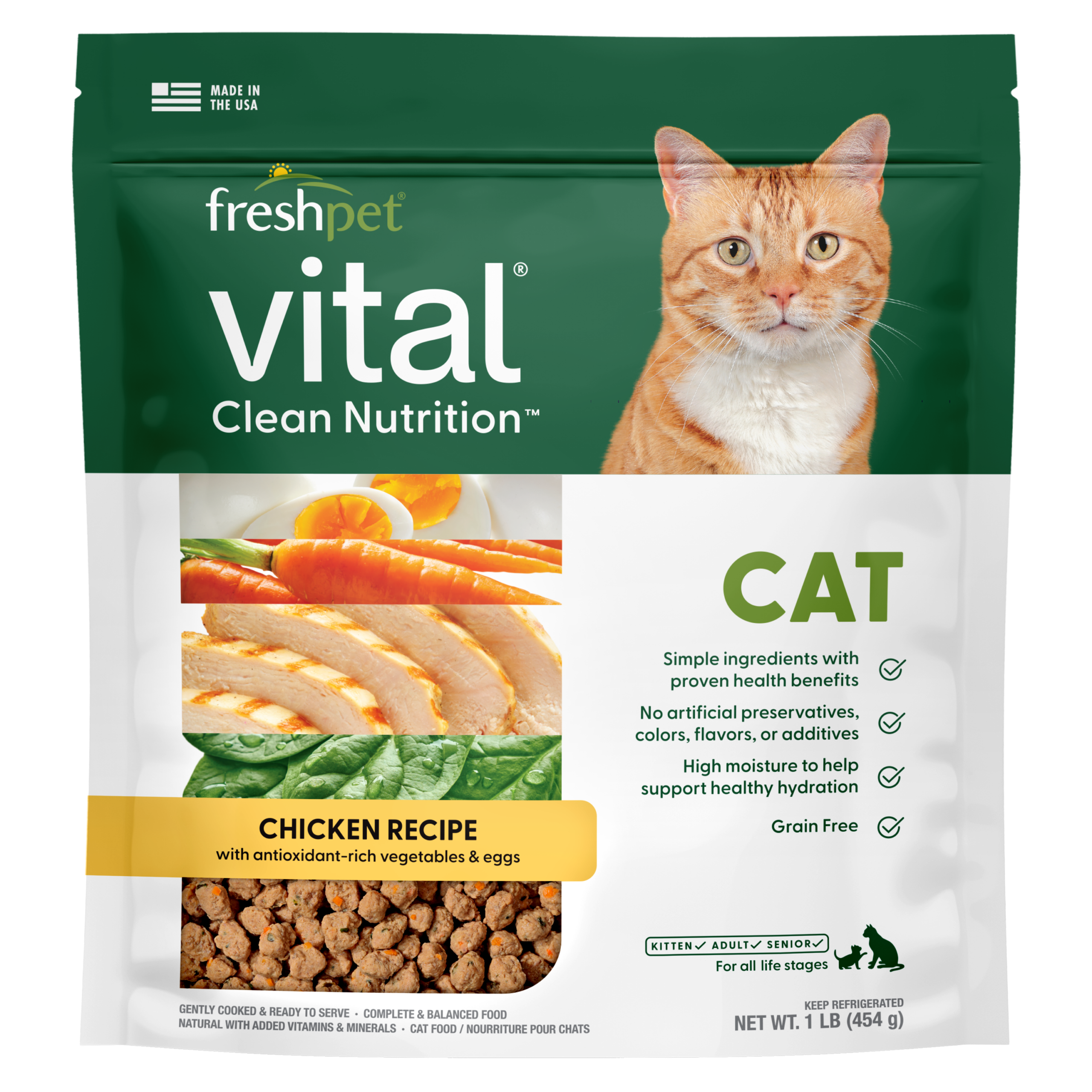 FRESHPET VITAL CAT ROASTED MEALS GRAIN FREE CHICKEN RECIPE 1 LB