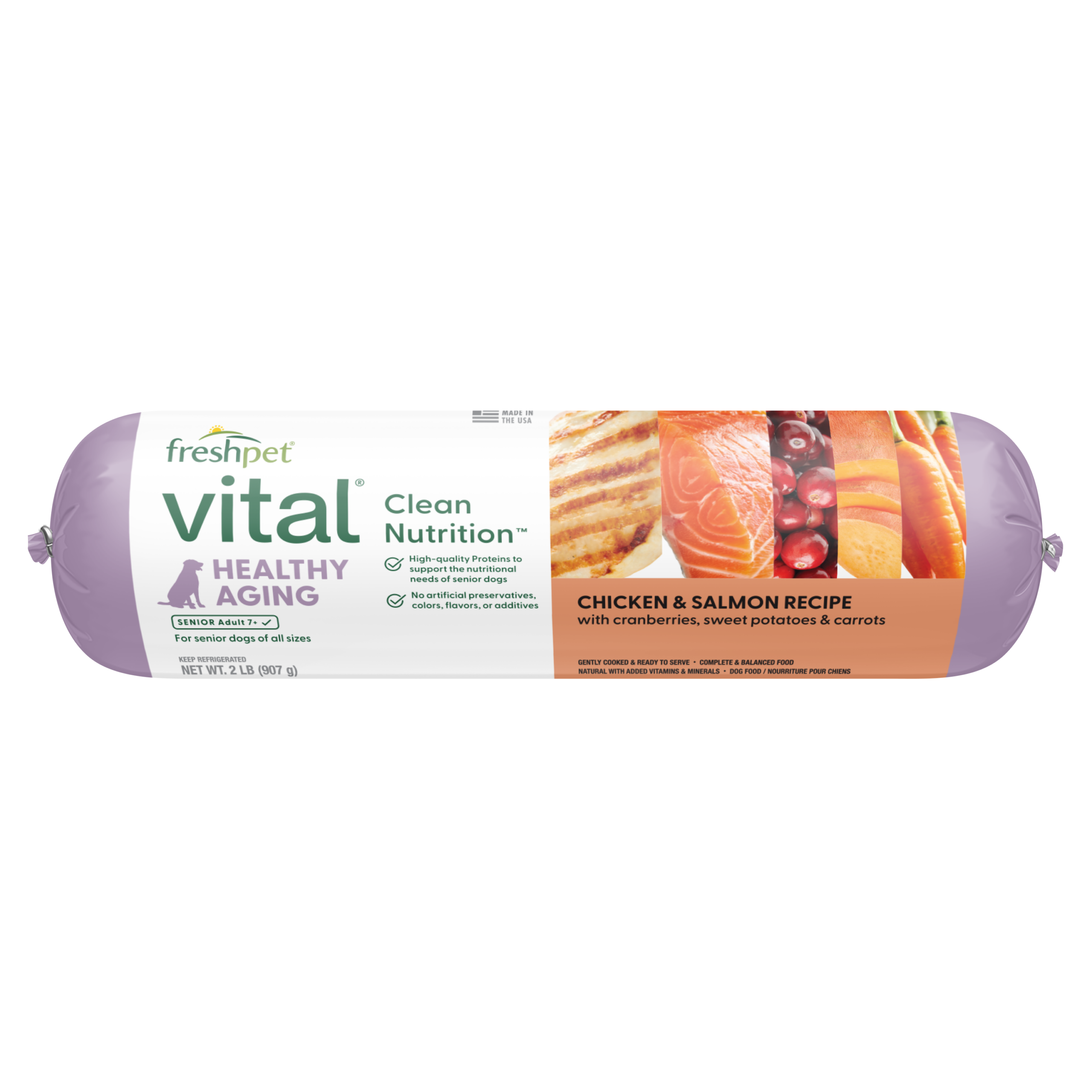 FRESHPET VITAL HEALTHY AGING DOG ROLL CHICKEN & SALMON RECIPE 2 LB