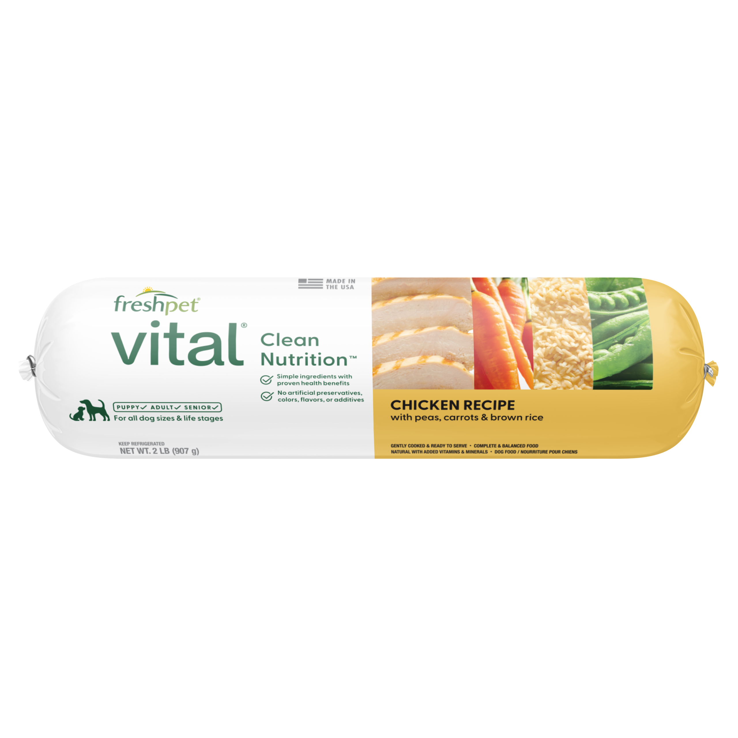 FRESHPET VITAL DOG ROLL CHICKEN RECIPE 2 LB