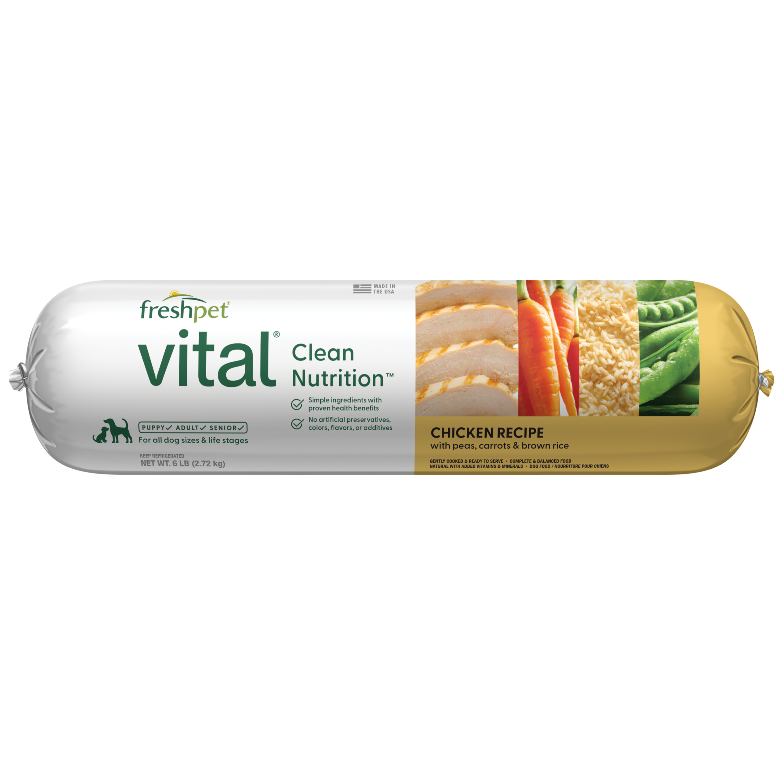 FRESHPET VITAL DOG ROLL CHICKEN RECIPE 6 LB