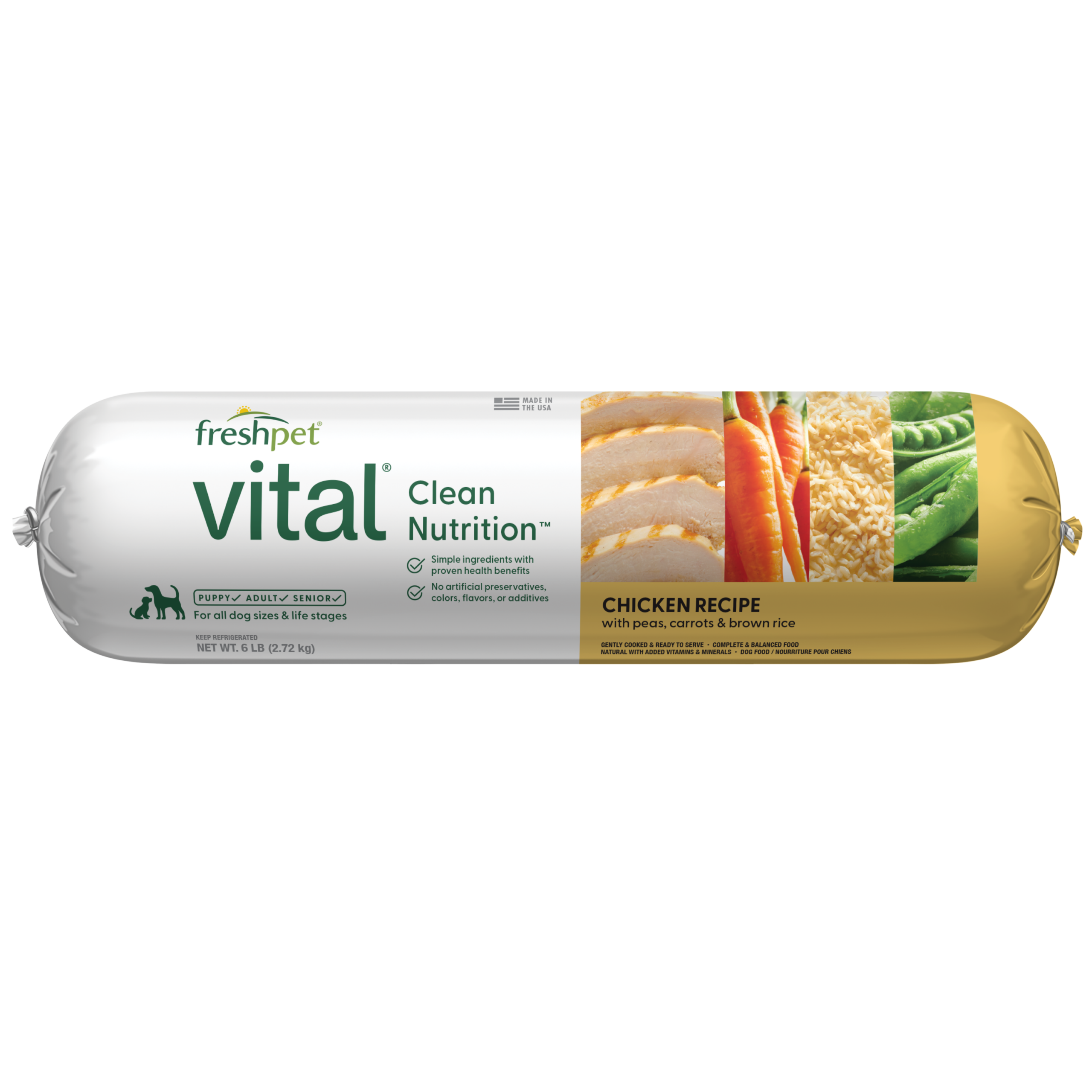 FRESHPET VITAL DOG ROLL CHICKEN RECIPE 6 LB