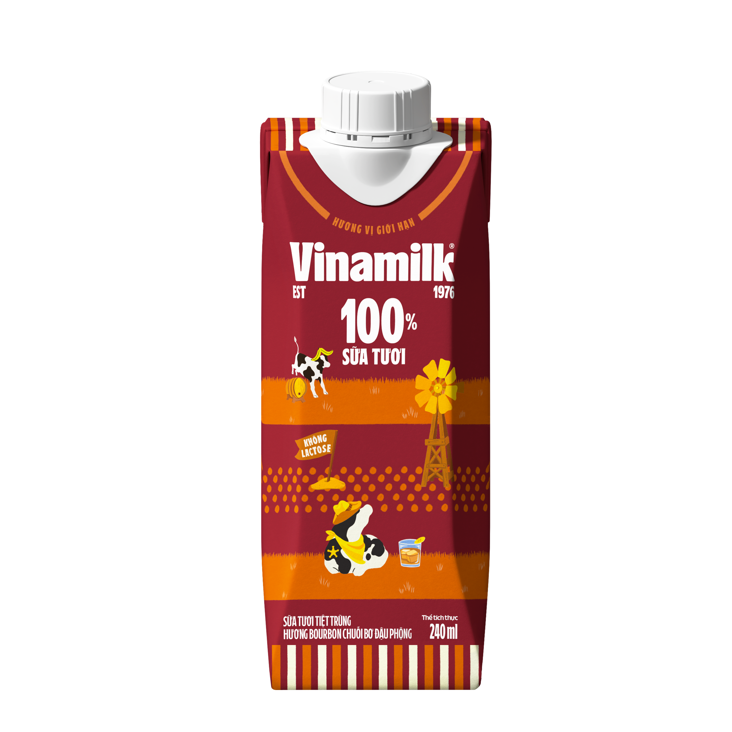 Vinamilk 100% Fresh Milk – UHT Fresh Milk – Banana Peanut Butter Bourbon Flavour