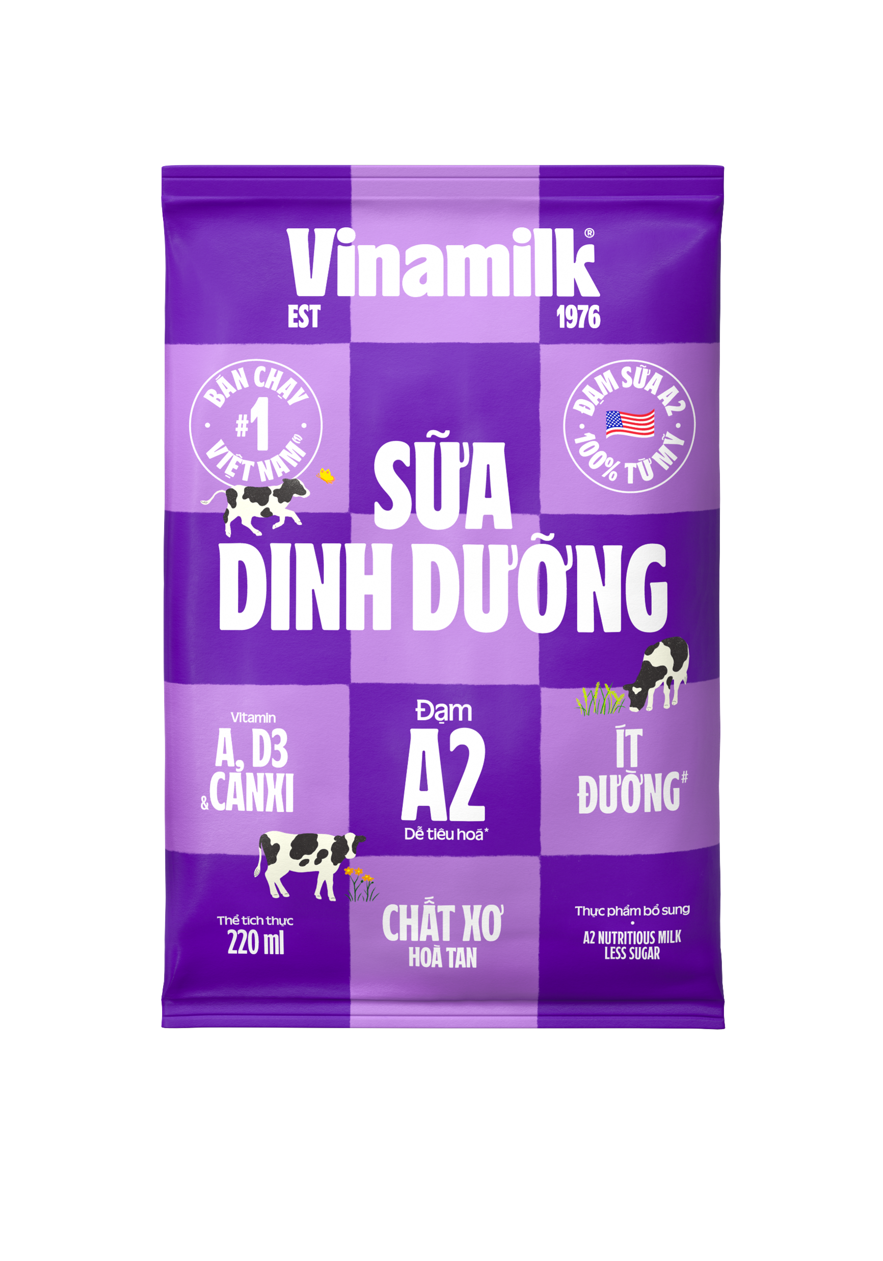 Vinamilk – A2 Nutritious Milk – Less Sugar