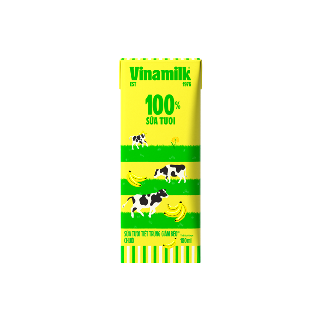 Reduced Fat UHT Fresh Milk – Banana – Vinamilk 100% Fresh Milk