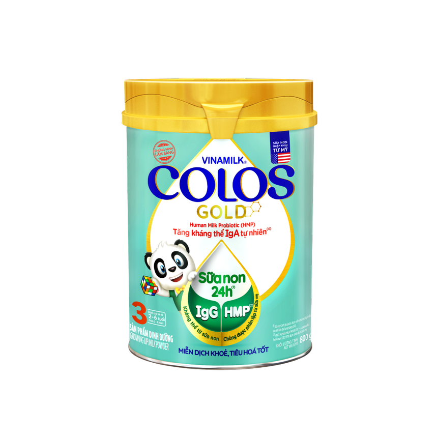 ColosGold 3: Growing Up Milk Powder – Increase by 8 times natural IgA antibodies – the most antibody found in breast milk. For strong immunity, kids grow well
